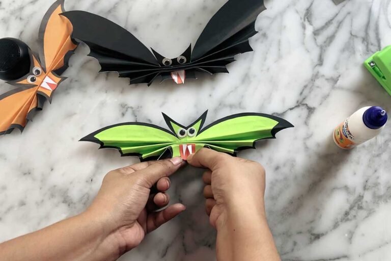 Easy DIY Paper Bat Craft - Draw Craft Create
