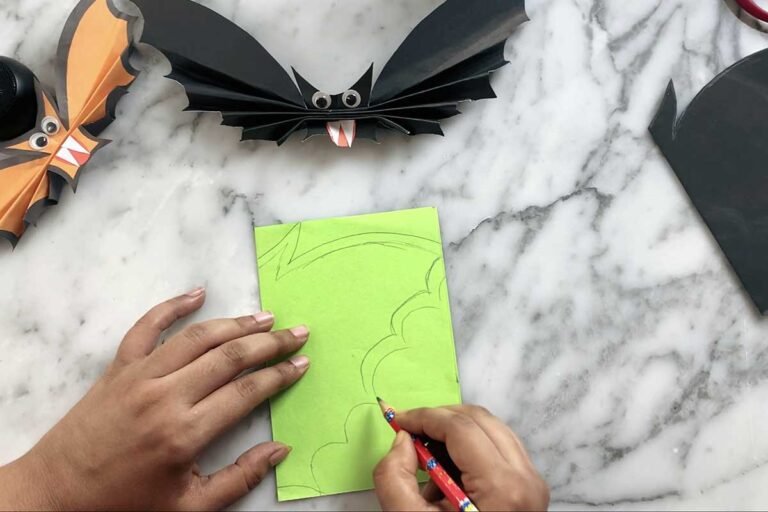 Easy DIY Paper Bat Craft - Draw Craft Create