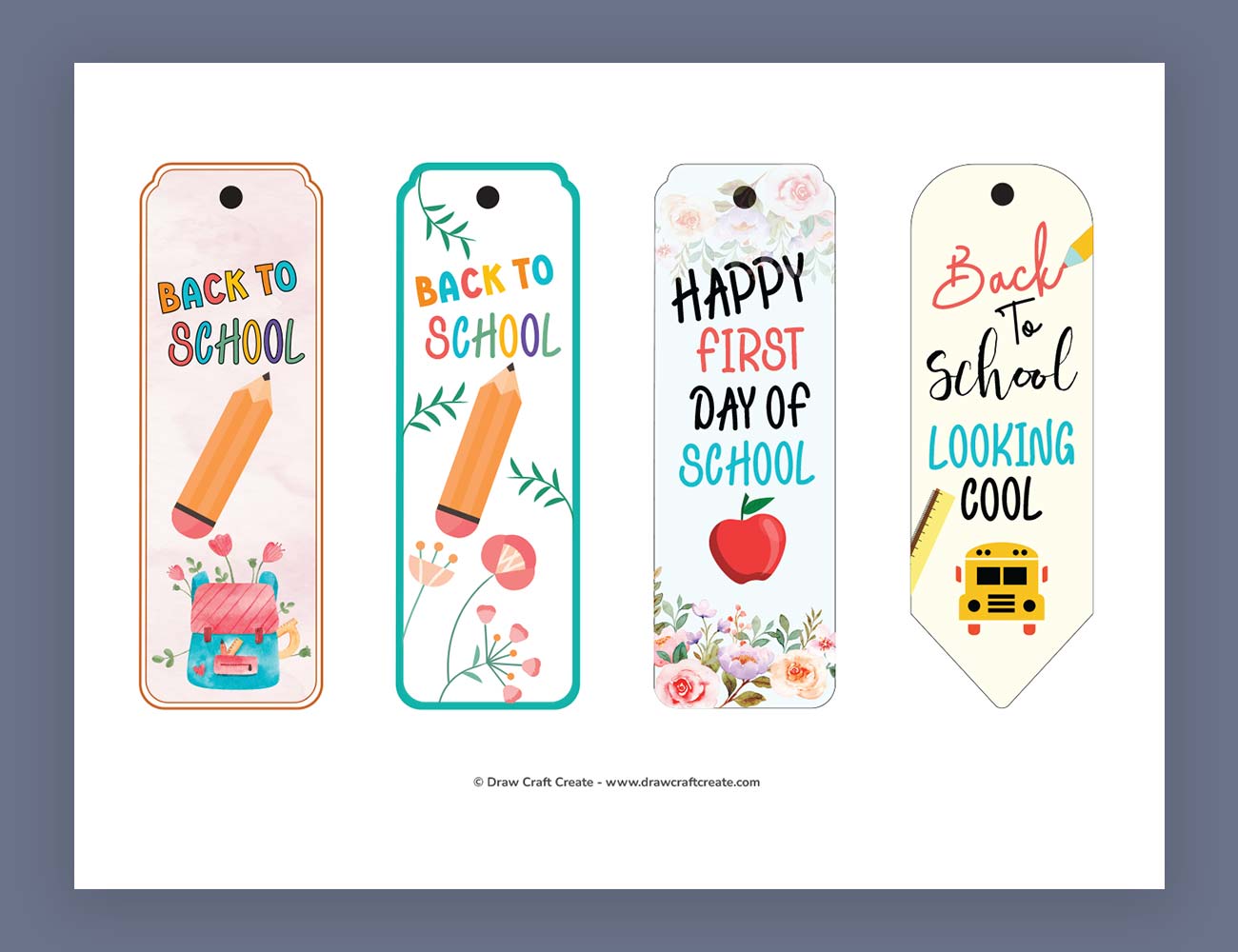 printable back to school bookmarks