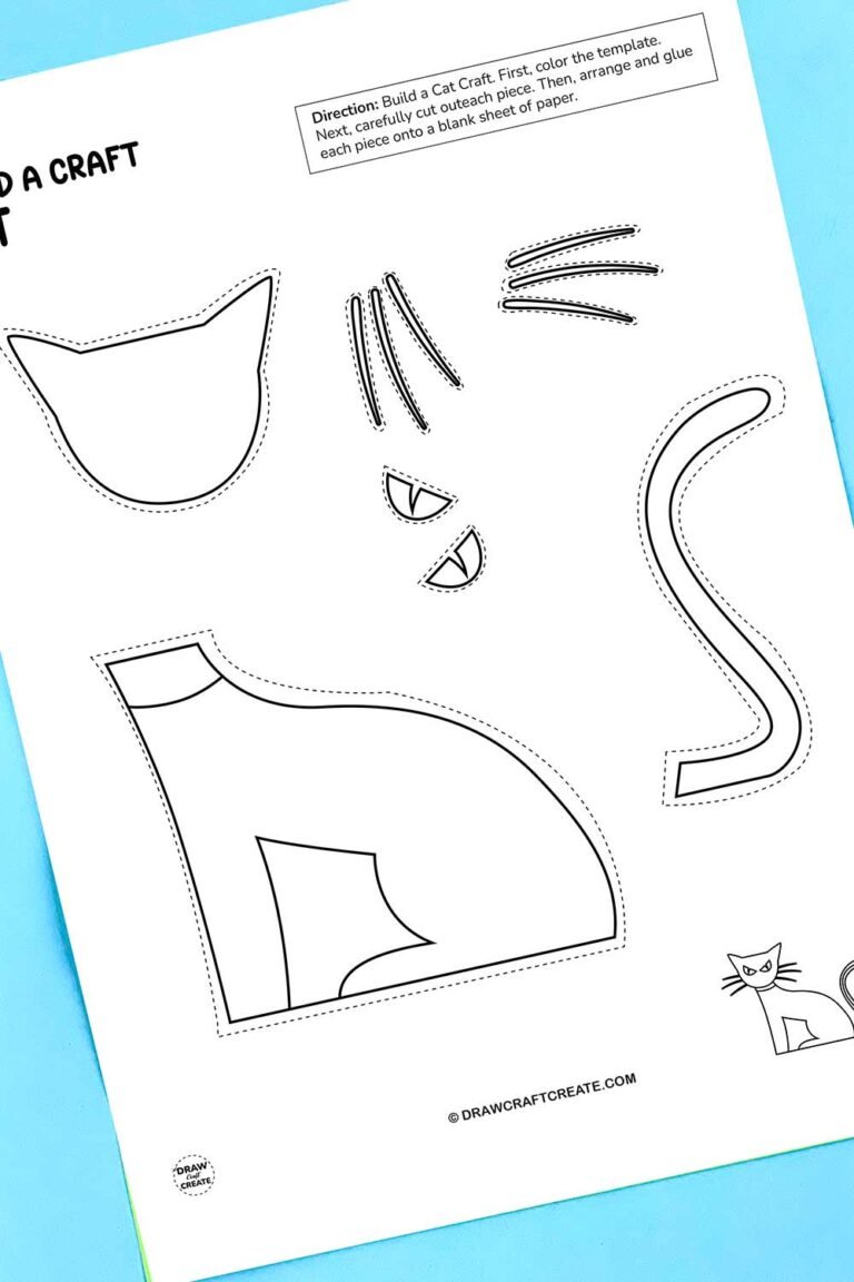 Free Printable Build A Cat Craft - Draw Craft Create
