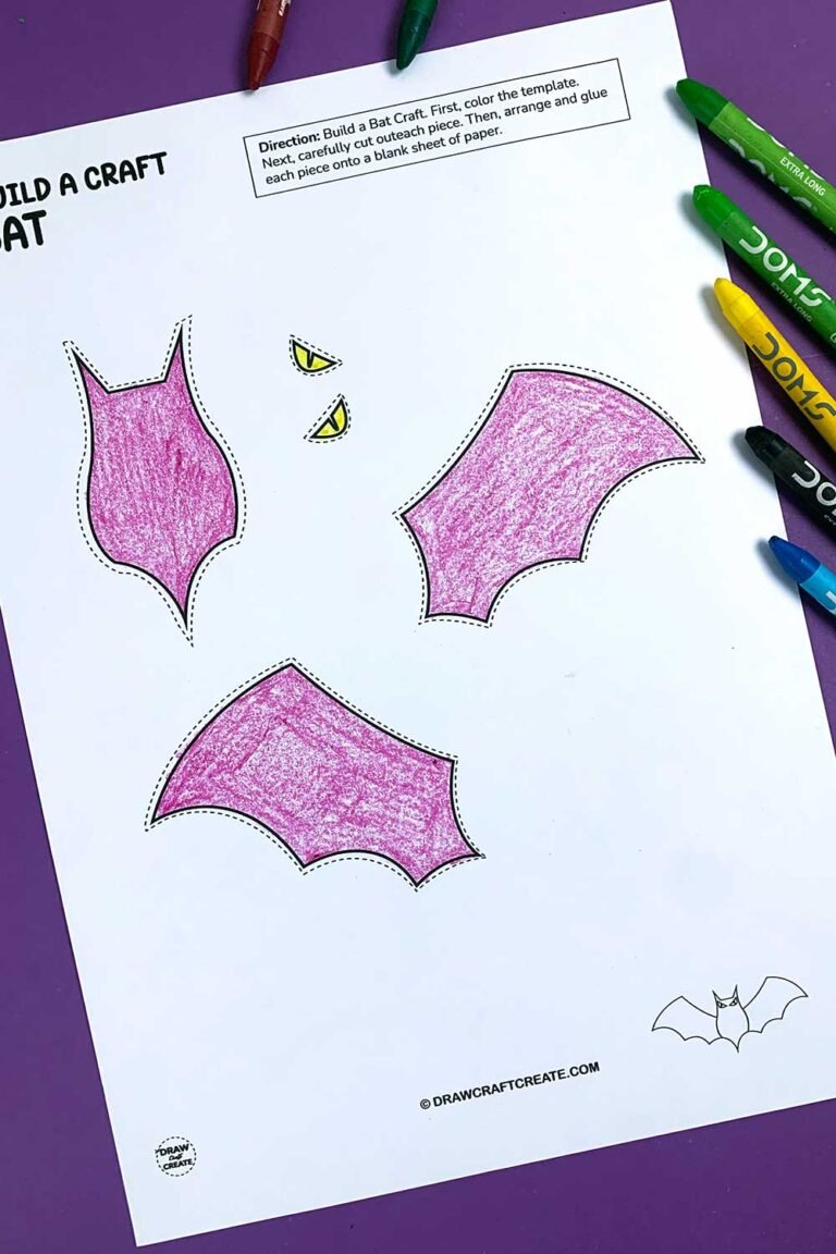 Free Printable Build A Bat Craft - Draw Craft Create
