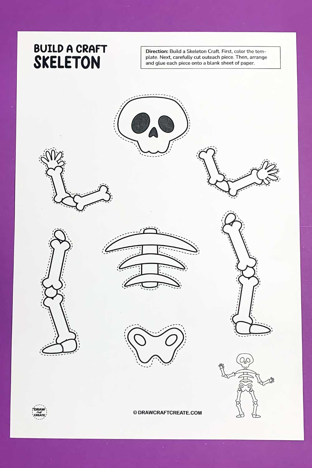 Free Printable Build A Skeleton Craft