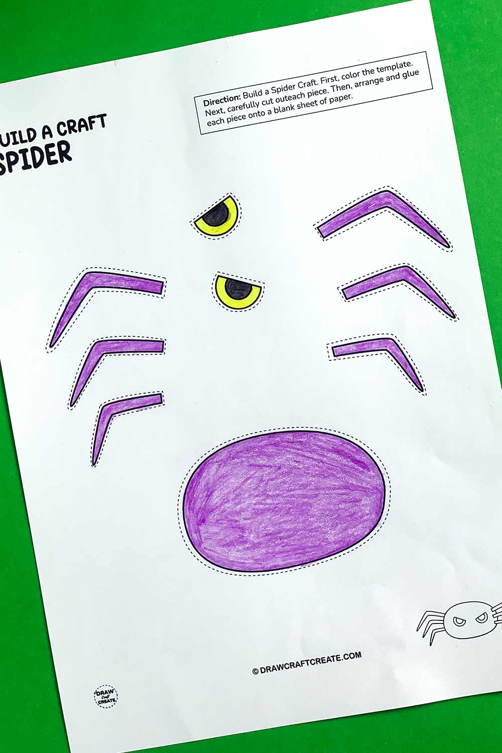 Free Printable Build A Spider Craft