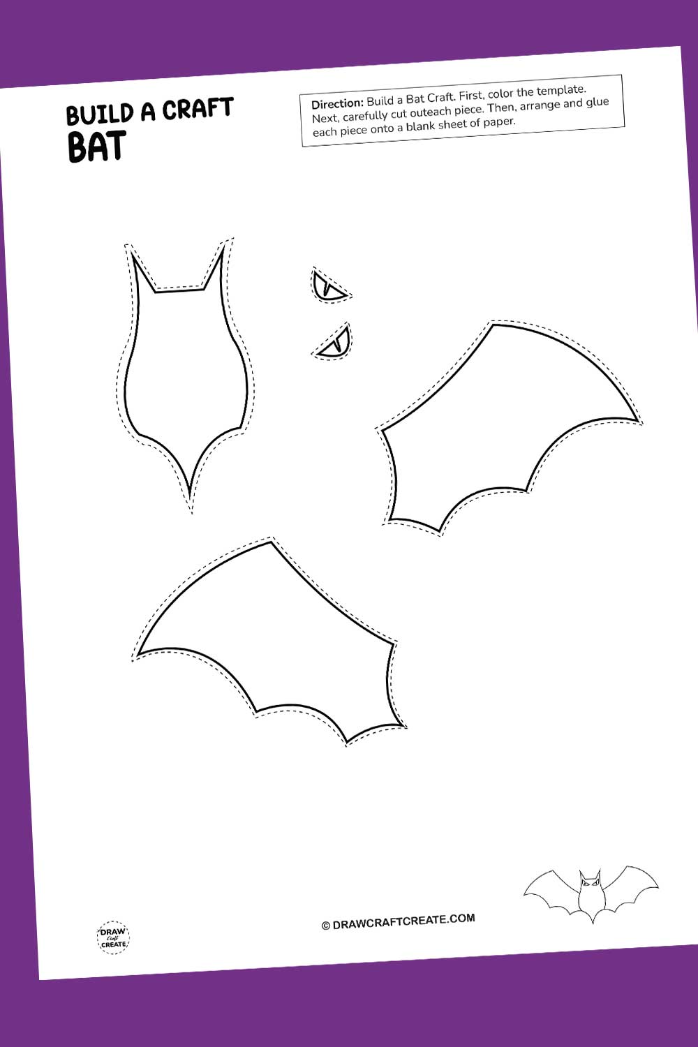 Printable Build A Bat Crafts