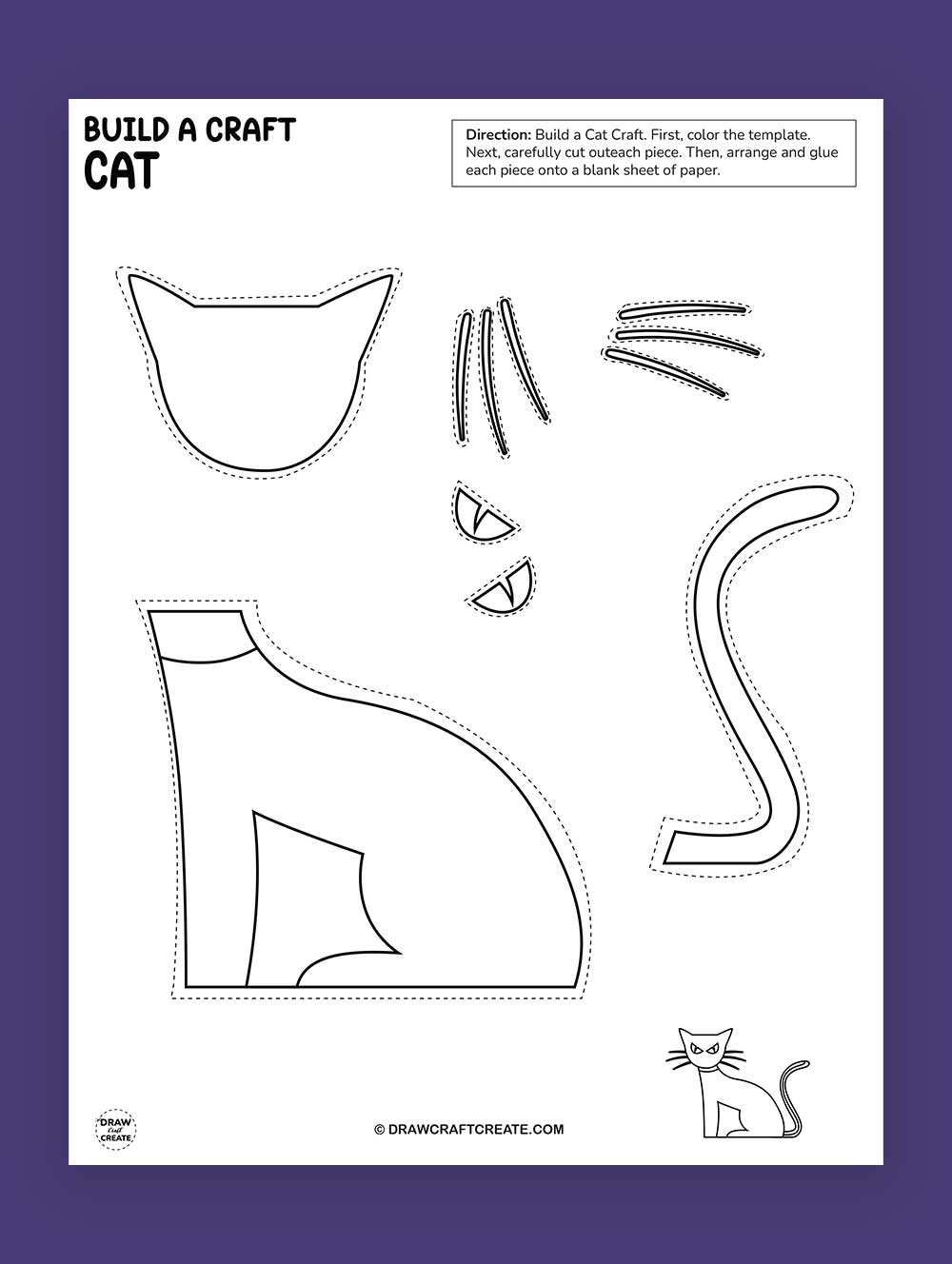 Printable Build A Cat Craft