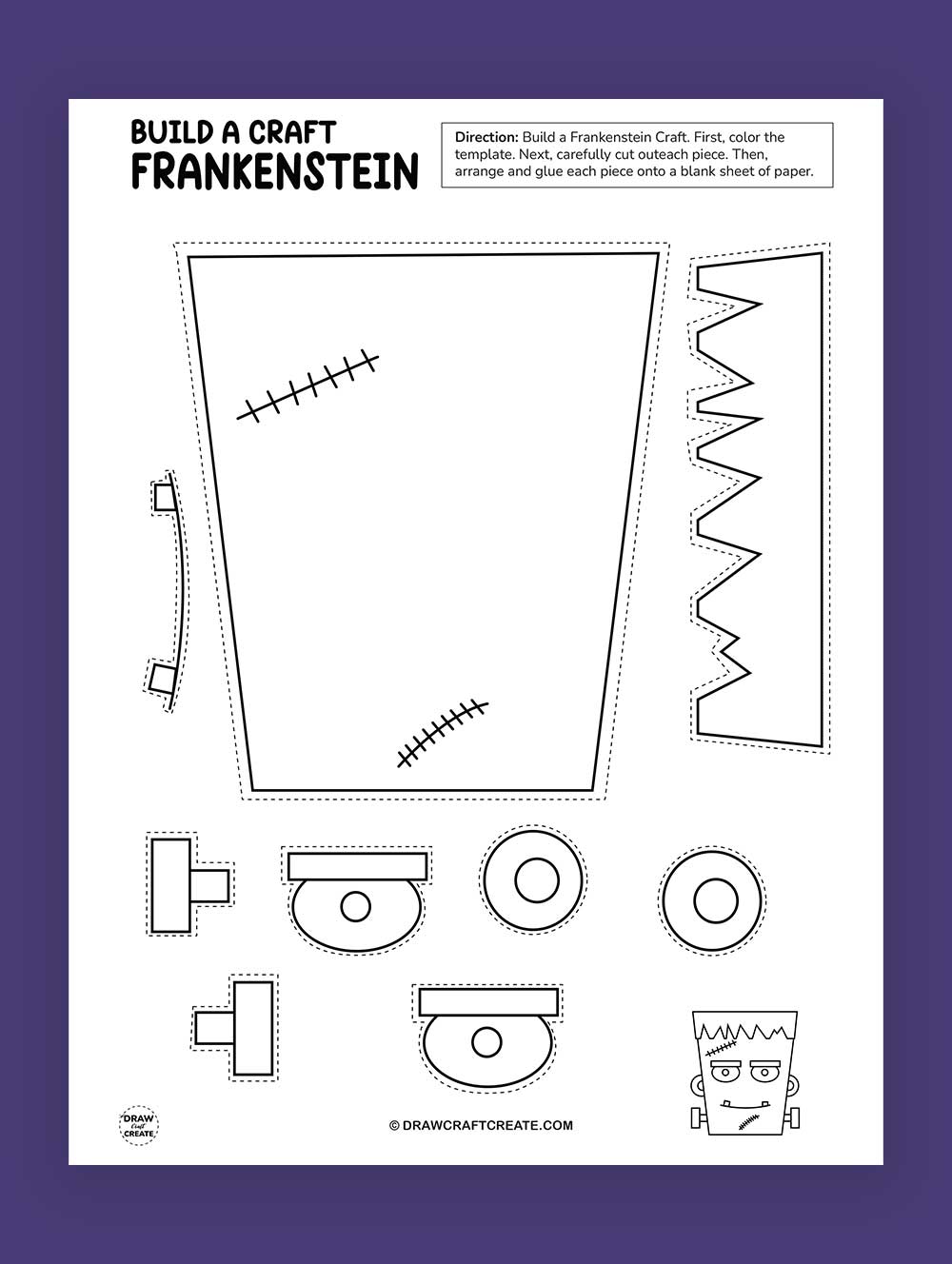 Printable Build A Frankenstein Crafts