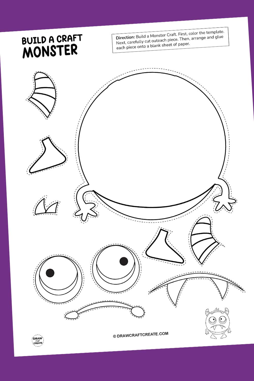 Printable Build A Monster Crafts