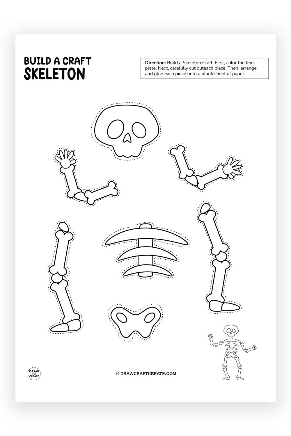 Printable Build A Skeleton Craft