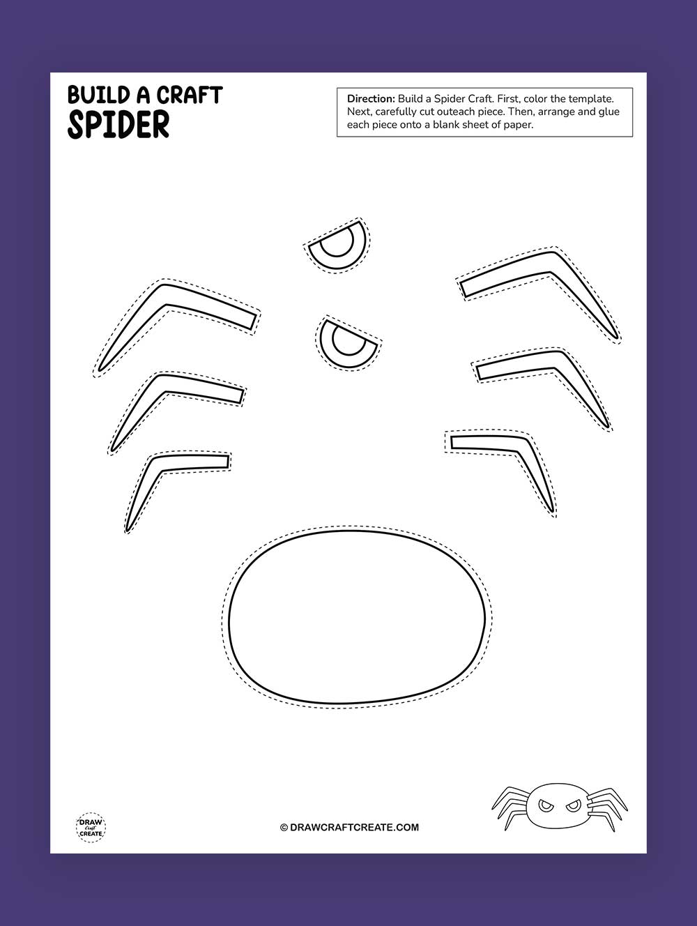 Printable Build A Spider Crafts