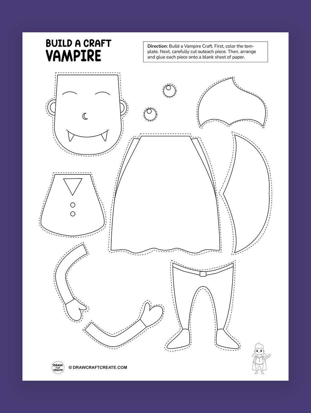 Printable Build A Vampire Crafts