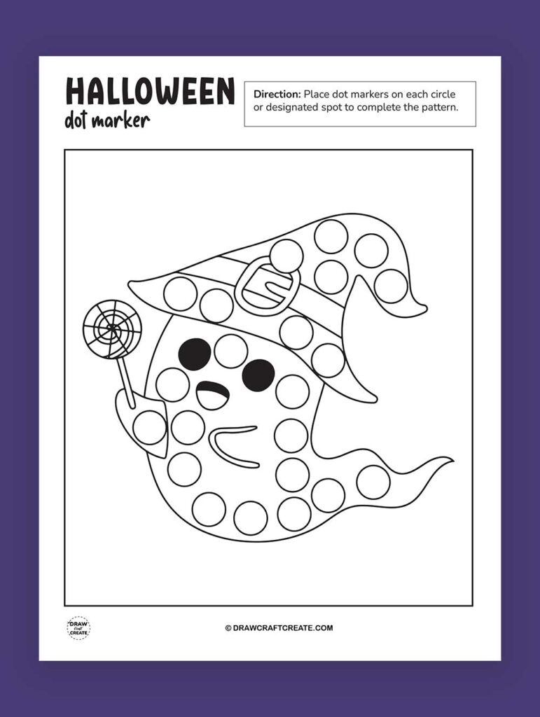 Printable Halloween Dot Marker Ghost