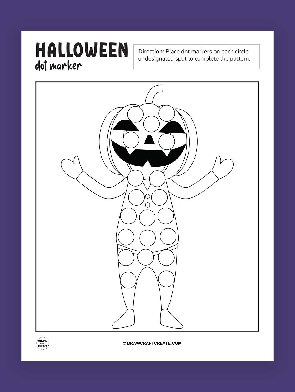 Printable Halloween Dot Marker Pumpkin