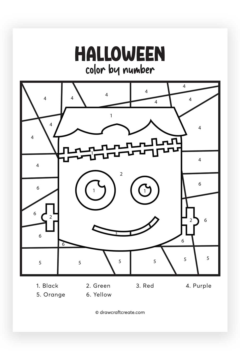 frankenstein color by number