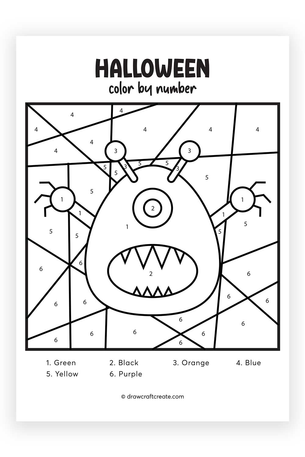 monster color by number