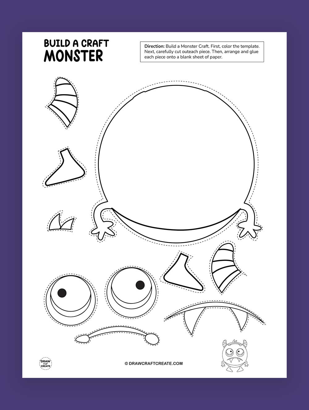 printable build a monster craft