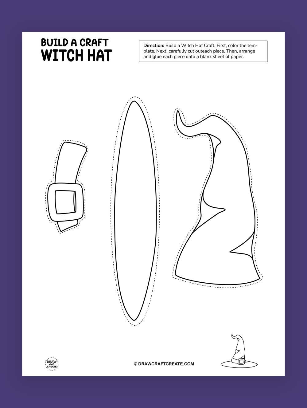 printable build a witch hat craft