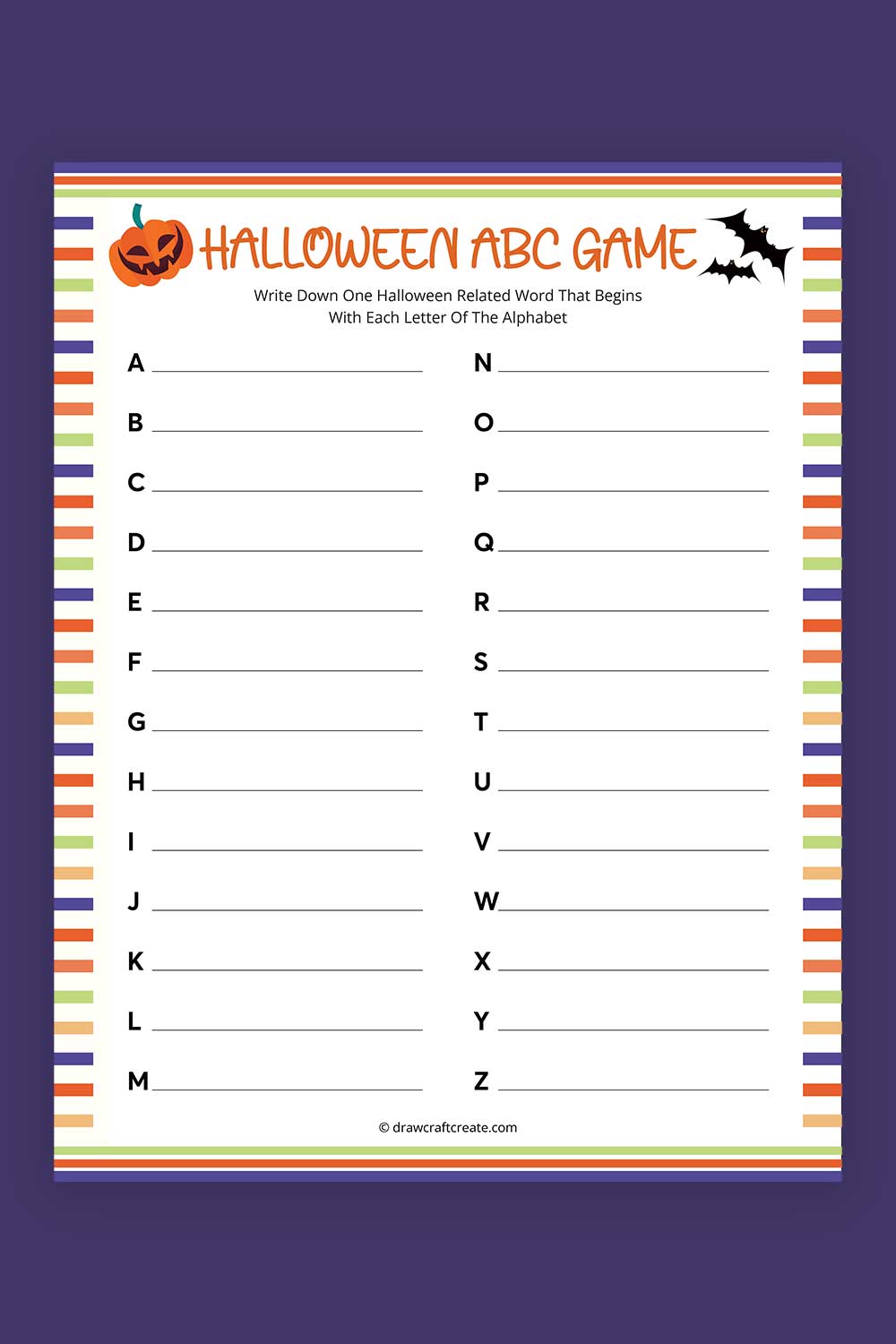 printable halloween abc game