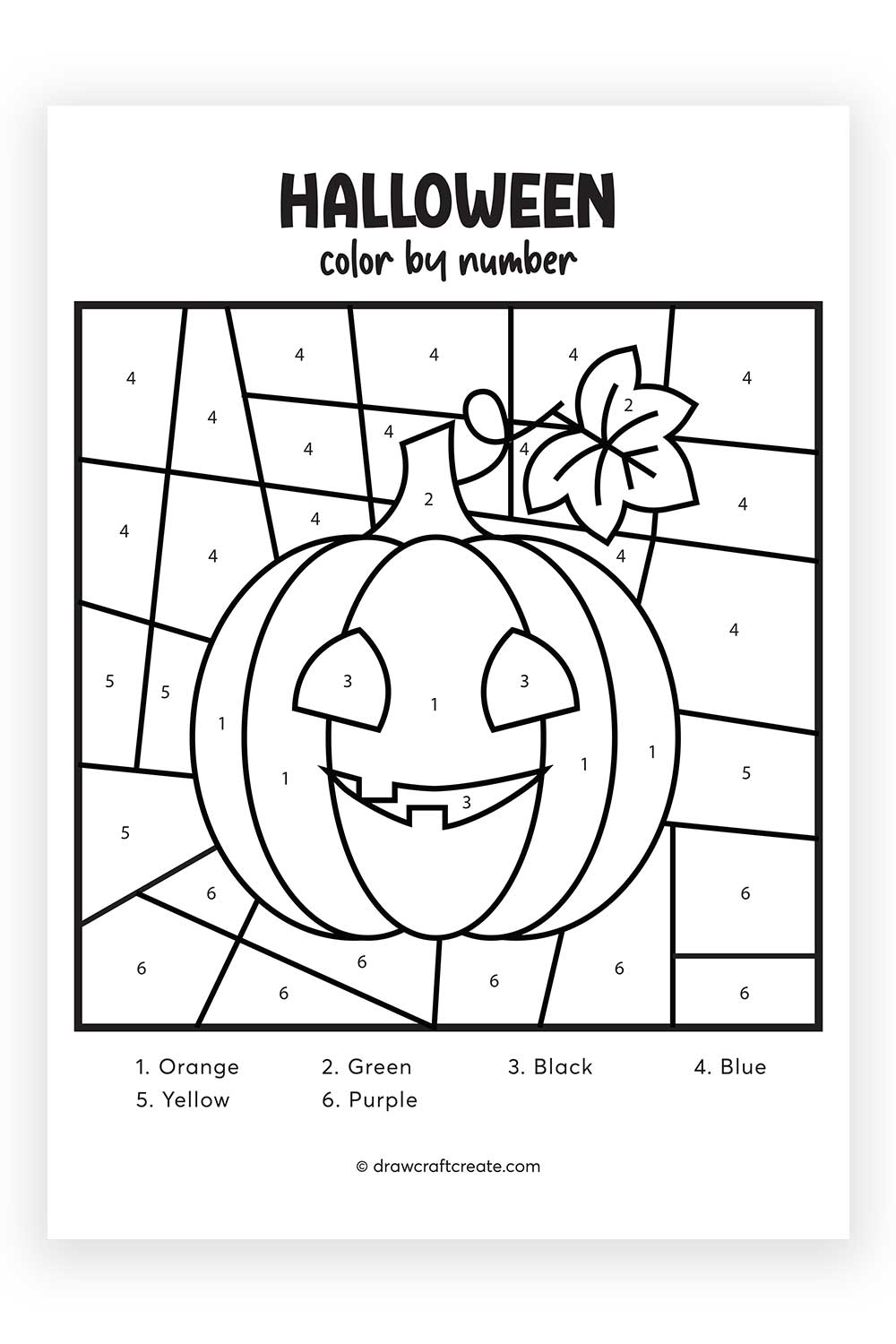 pumpkin color by number