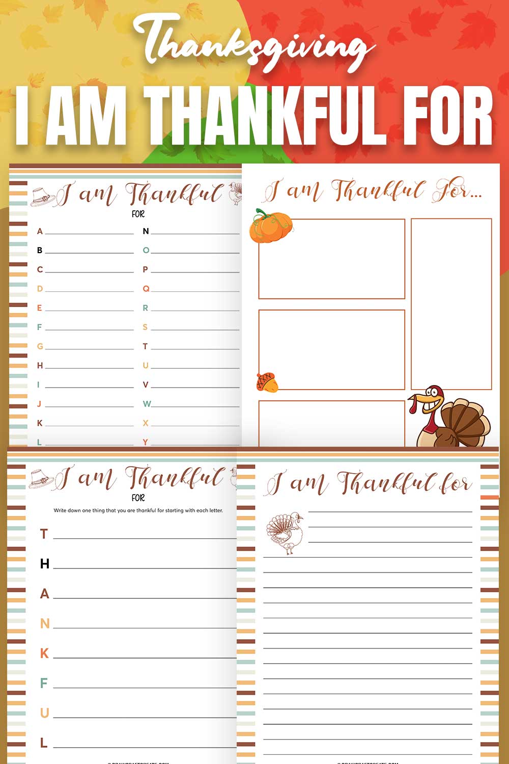 Free Printable I Am Thankful For