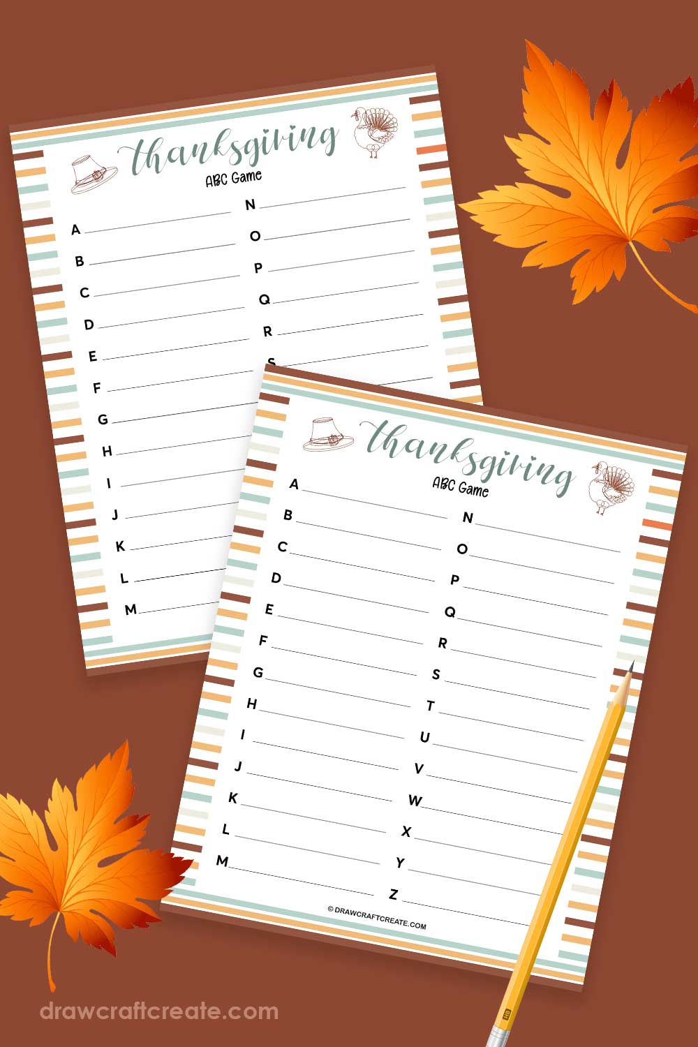 Free Printable Thanksgiving ABC Game