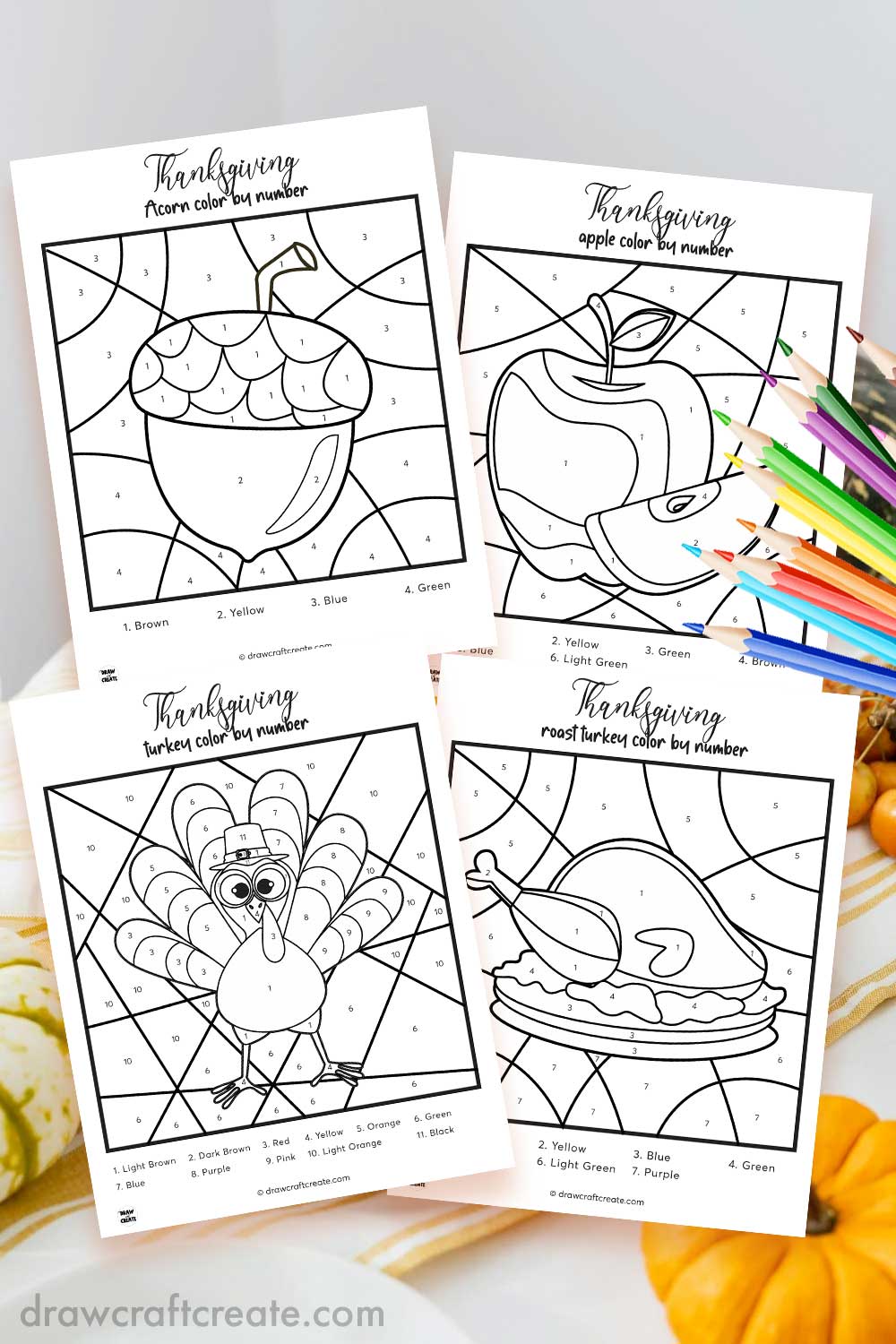 Free Printable Thanksgiving Color By Number