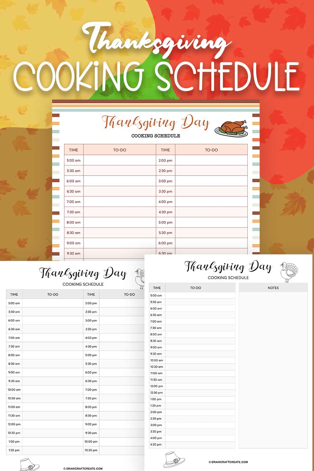 Free Printable Thanksgiving Cooking Schedules