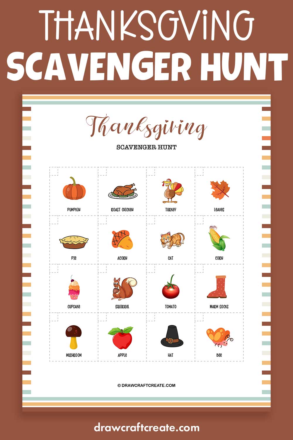 Free Printable Thanksgiving Scavenger Hunt