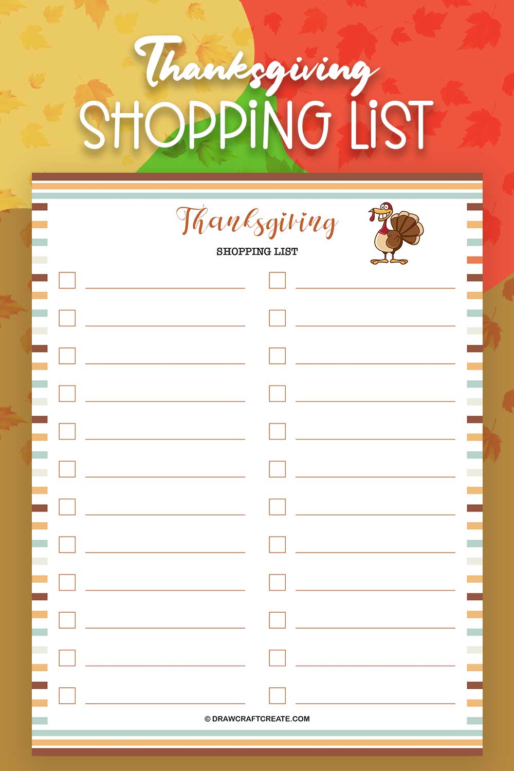 Free Printable Thanksgiving Shopping Lists