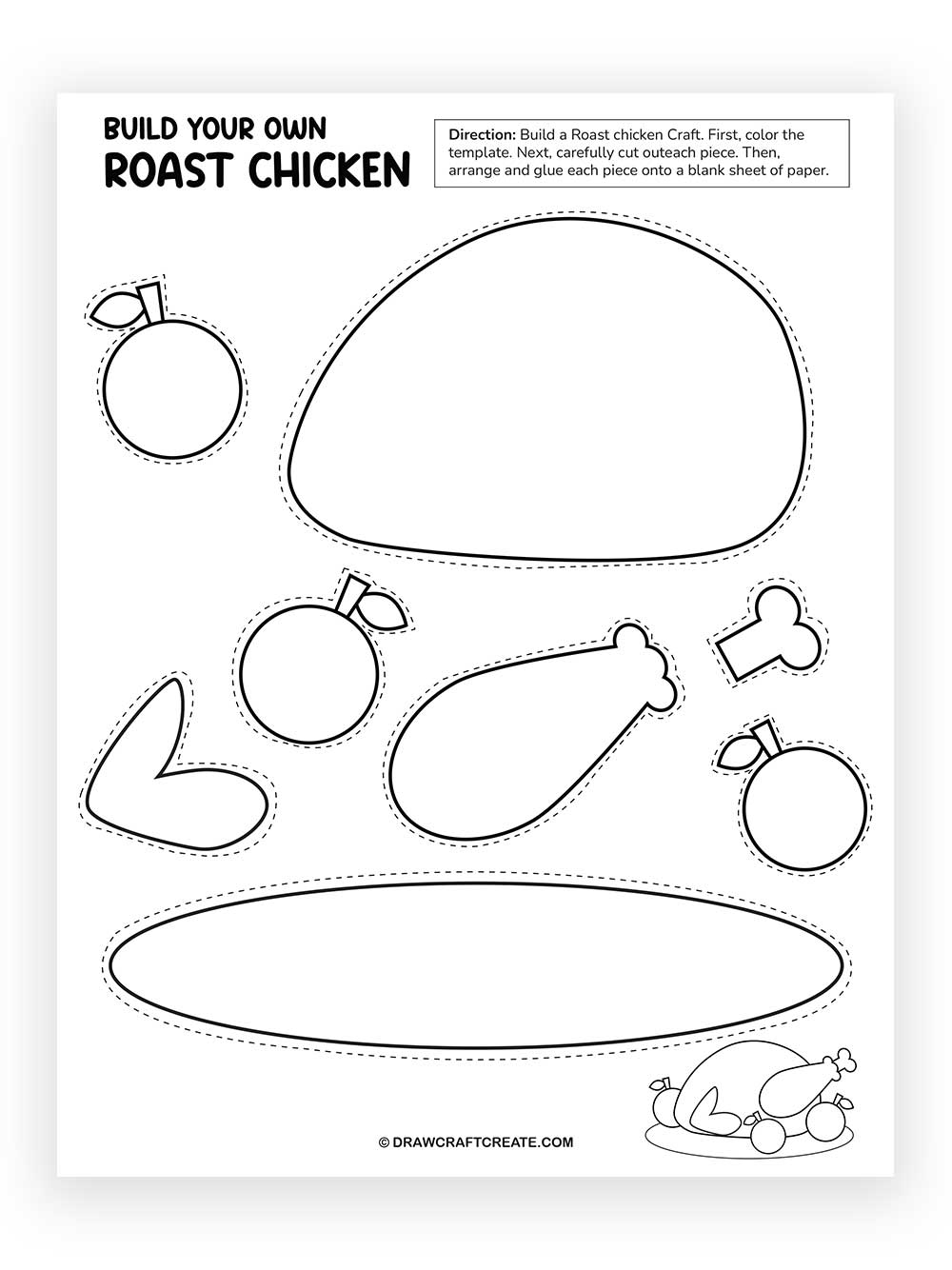 Free Printable Build A Roast Turkey - Draw Craft Create