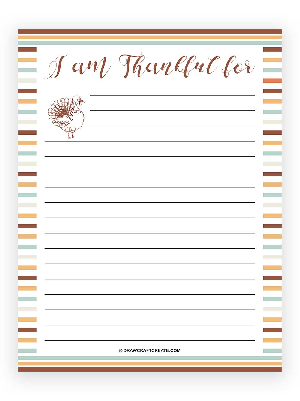 Printable I Am Thankful For