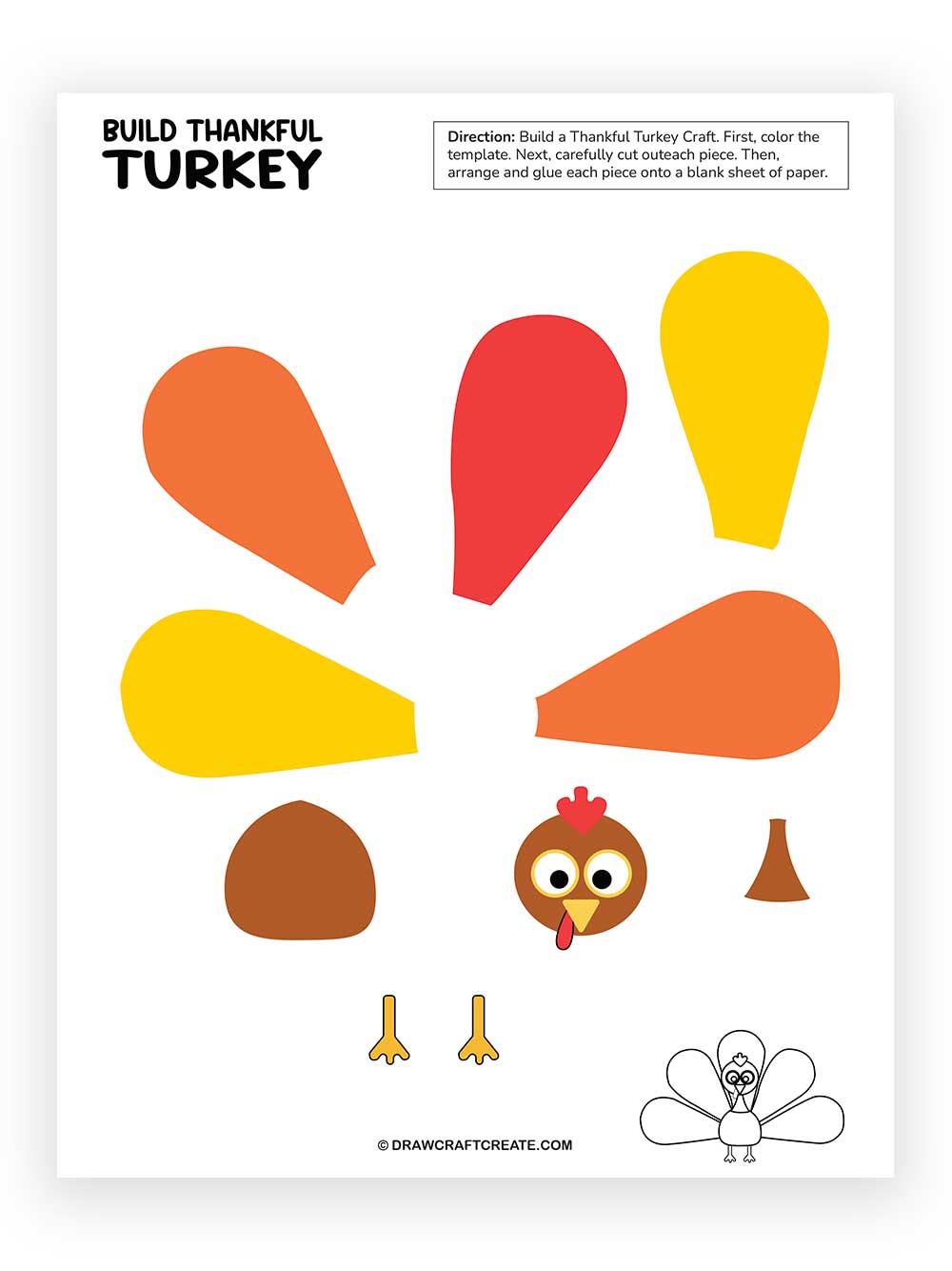 Printable I am Thankful For Turkey