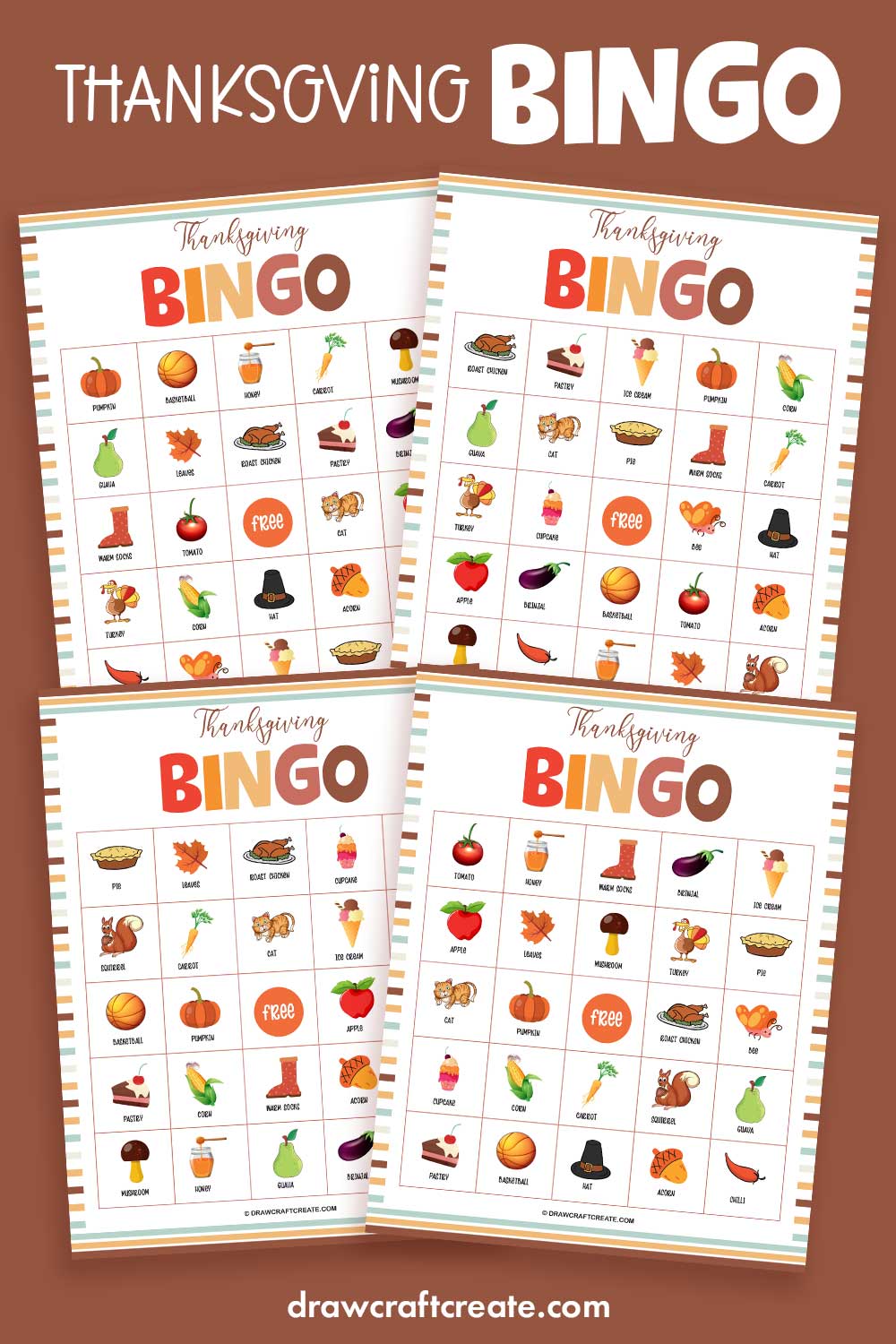 printable thanksgiving bingo game