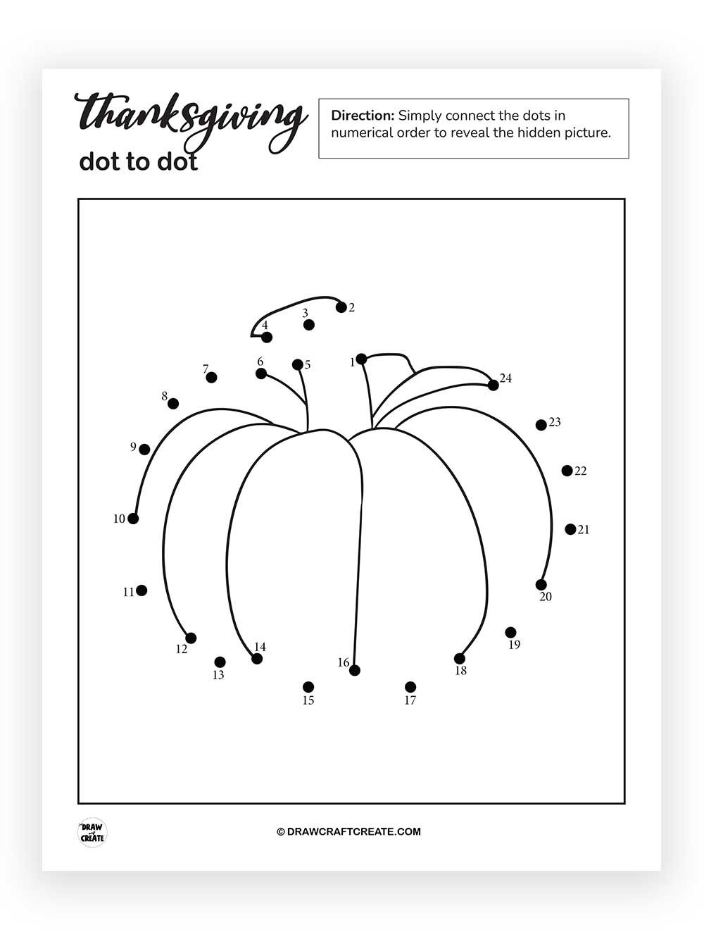 printable thanksgiving dot to dot pumpkin