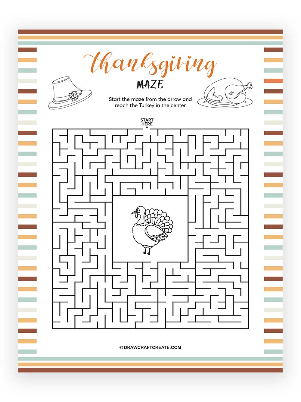 printable thanksgiving maze