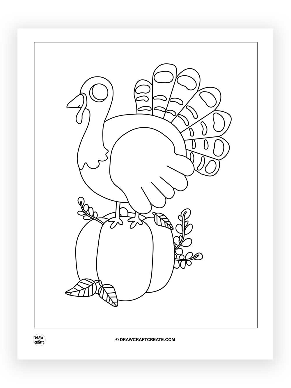 thanksgiving color pages turkey with pumpkin