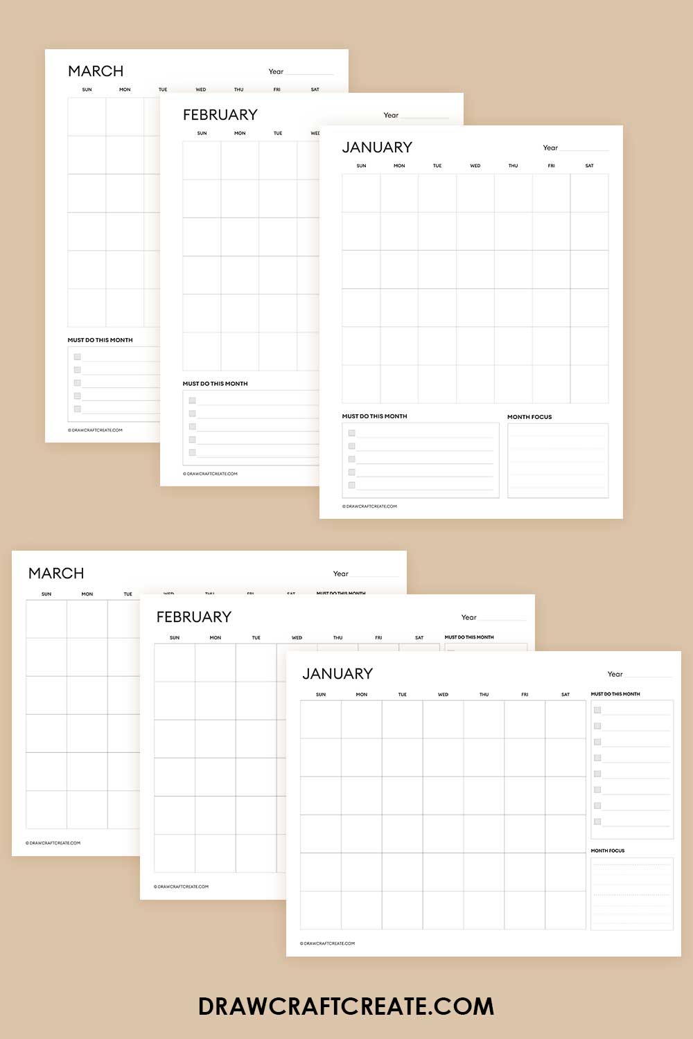 Free Printable Blank Calendars