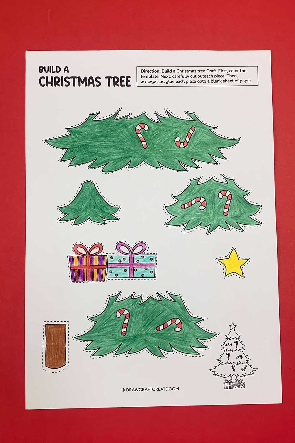 Free Printable Build a Christmas Tree Craft