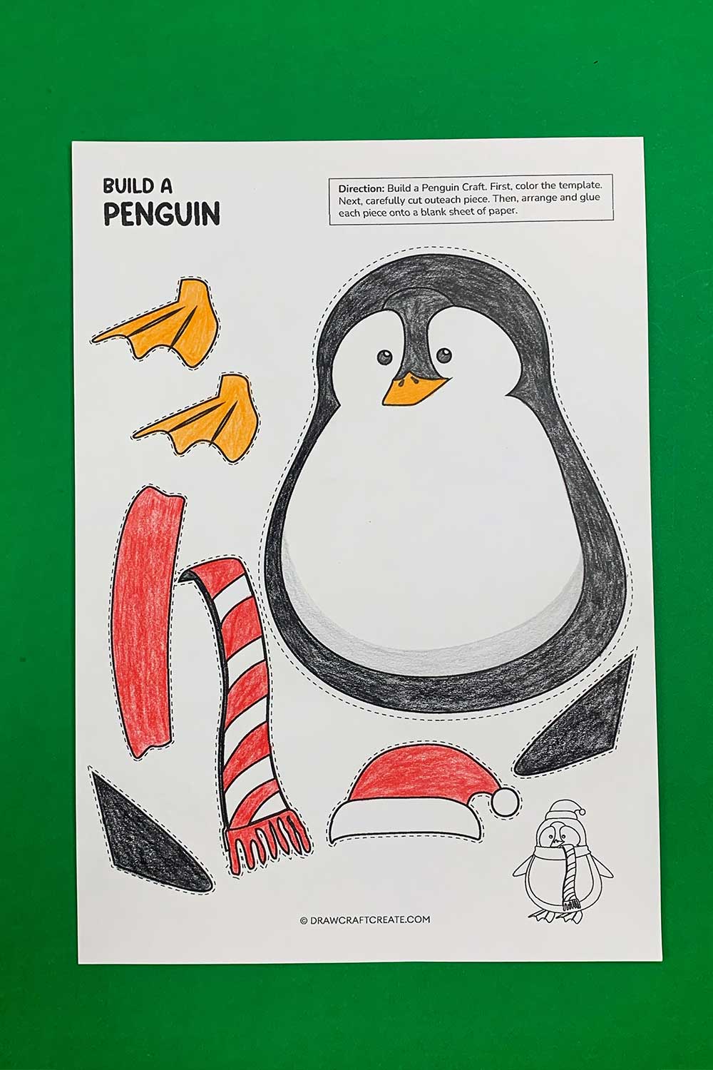 Free Printable Build a Penguin Craft - Draw Craft Create