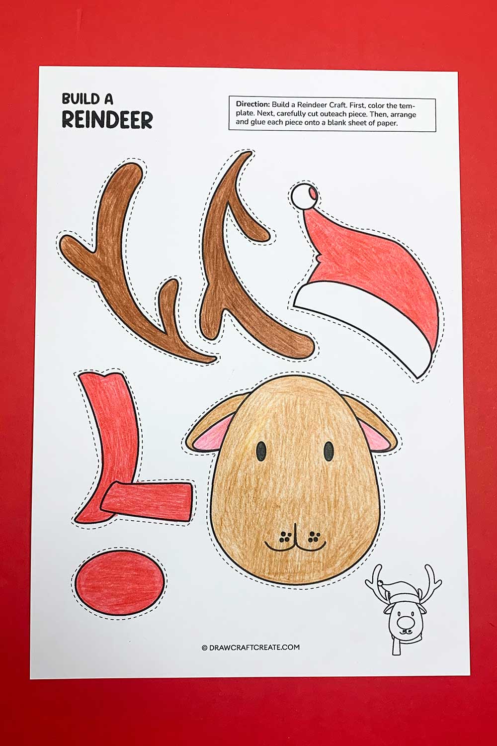 Free Printable Build a Reindeer Craft