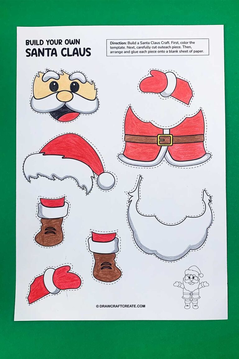 Free Printable Build A Santa Craft Draw Craft Create