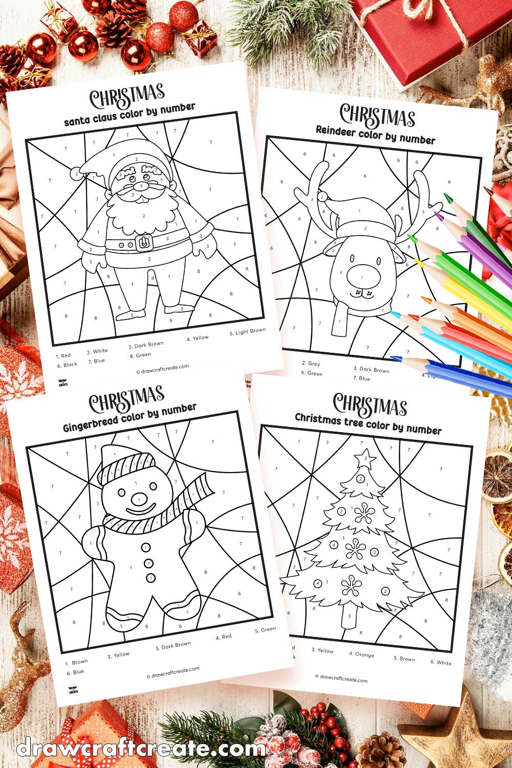 Free Printable Christmas Color By Number