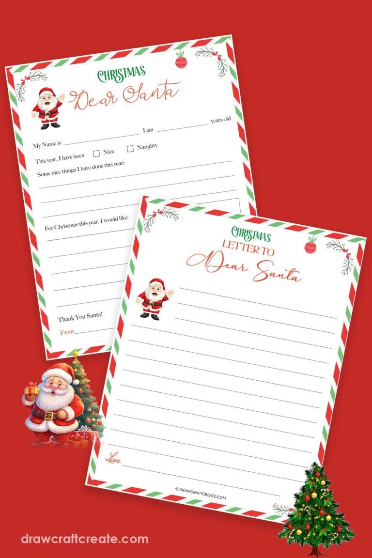 Free Printable Letter To Santa Template - Draw Craft Create