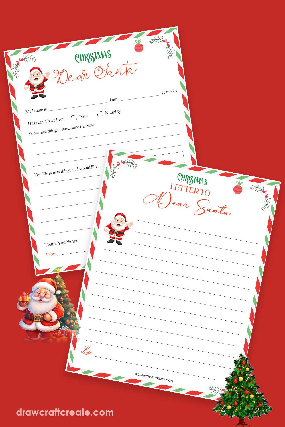 Free Printable Letter To Santa Template