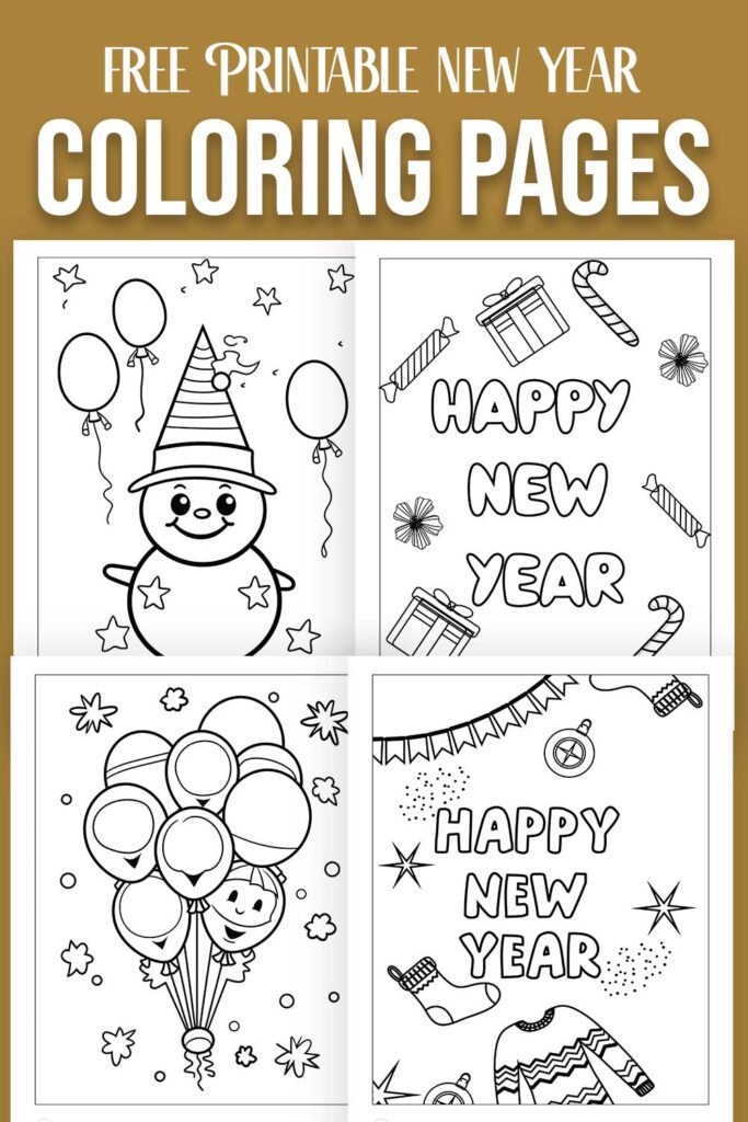 Free Printable New Year Coloring Pages - Draw Craft Create