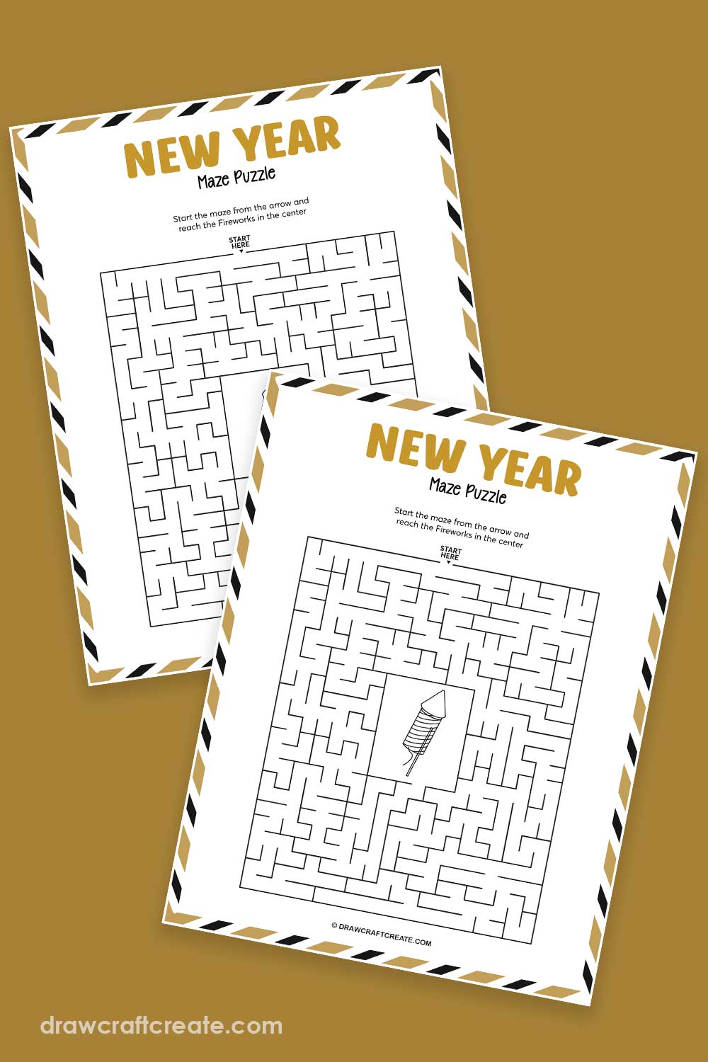 Free Printable New Year Maze Puzzle