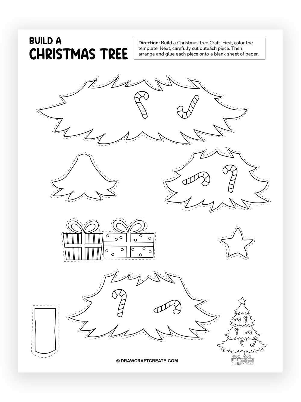 Printable Build a Christmas Tree Craft