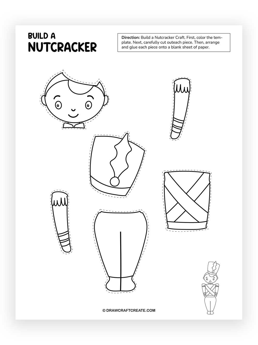 Printable Build a Nutcraker Craft