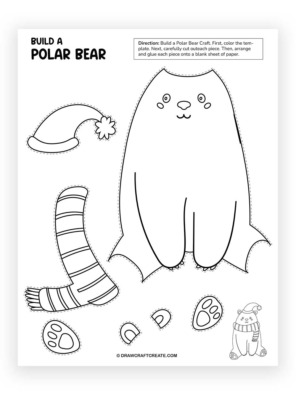 Printable Build a Polar Bear Craft