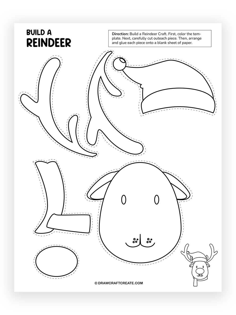 Printable Build a Reindeer Craft