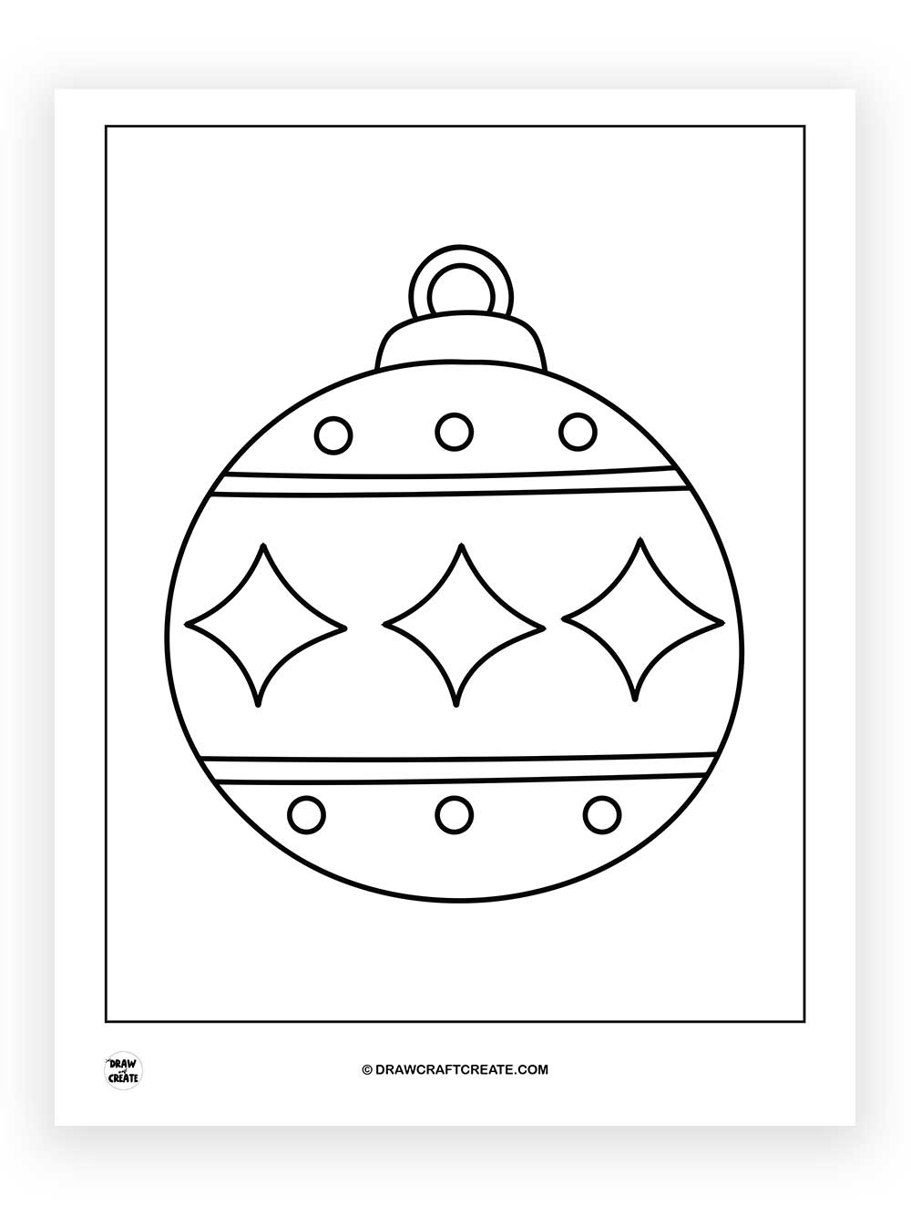 Printable Christmas Ornament Coloring Page